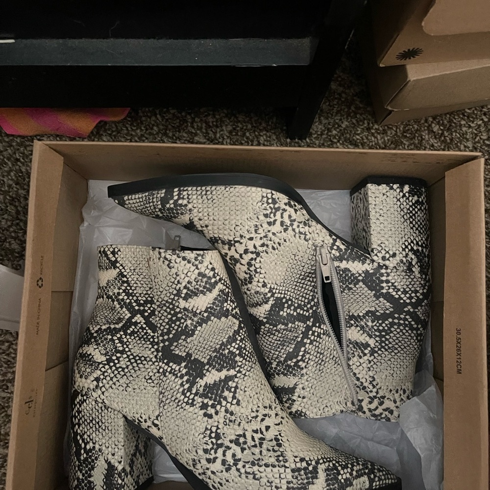 Snake skin booties
